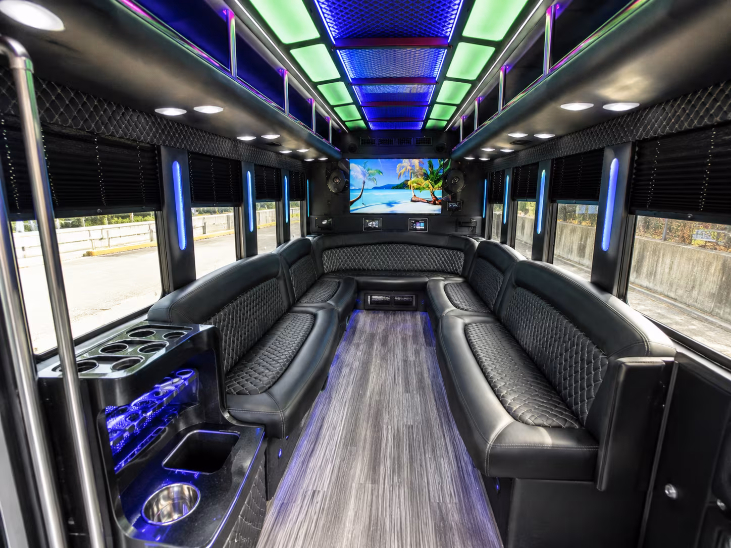 temecula 18 passenger party bus inside