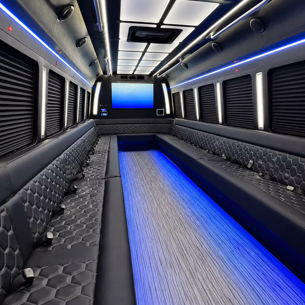 temecula 50 passenger party bus inside
